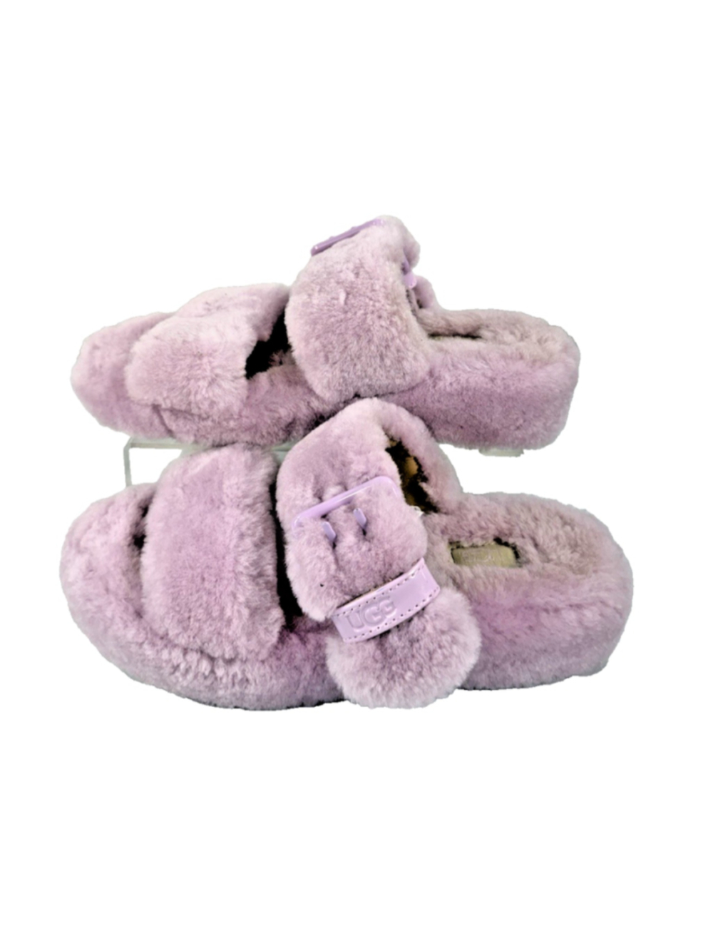 UGG Fuzz Yeah Sheepskin Sandals Womens Size 6 US Pink Fluffy Slippers